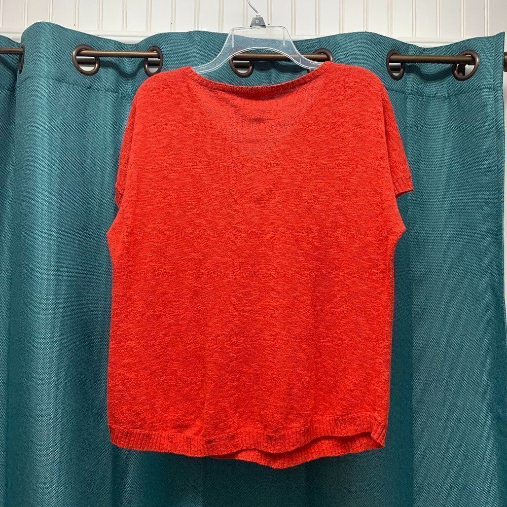 Eileen Fisher Orange Short Sleeve Sweater Size Small - Picture 2 of 5